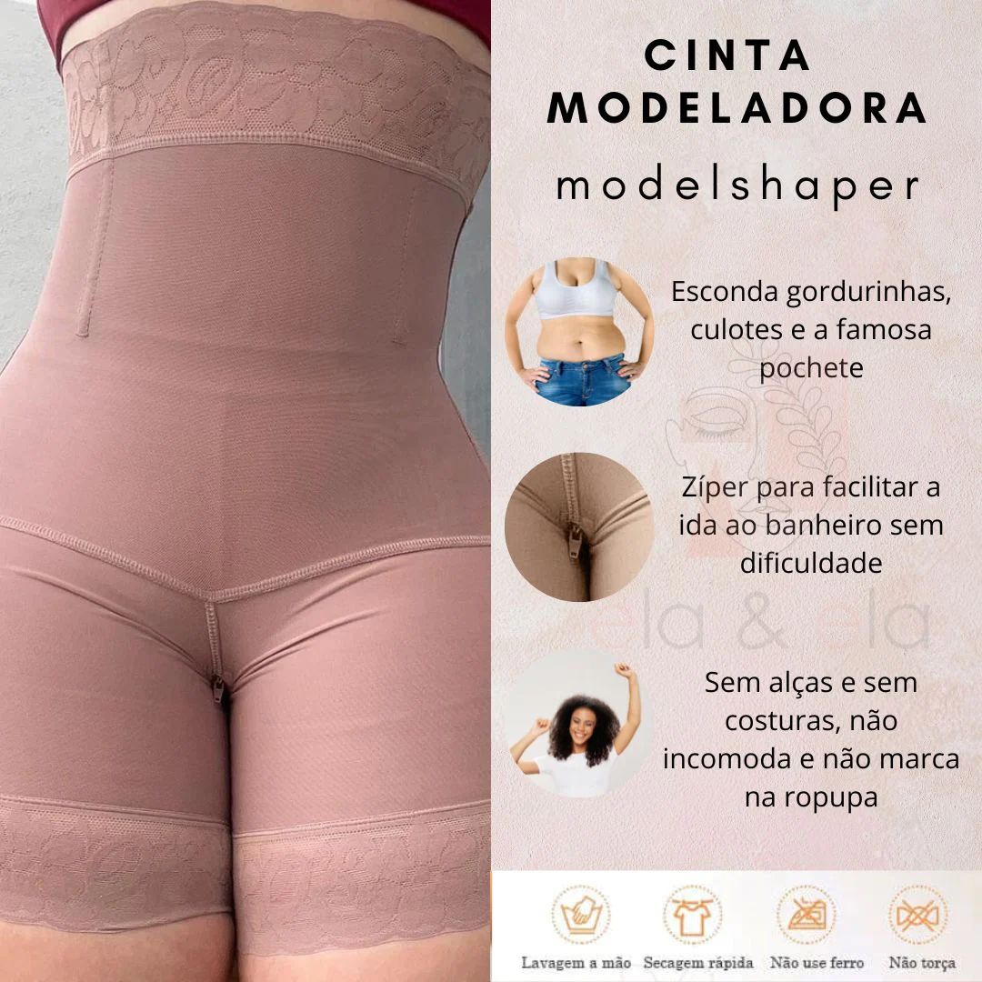 Cinta Modeladora Americana Sem Alça - Model Shaper - Ela e Ela - Cintas Modeladoras