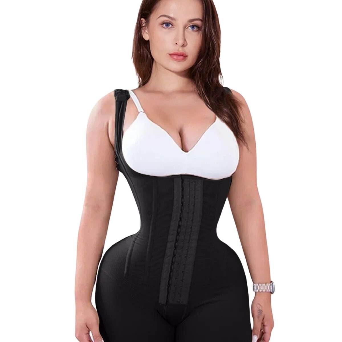 Cinta Modeladora Mega Compreessão com 9 Barbatanas Black Compress - Ela e Ela - Cintas Modeladoras