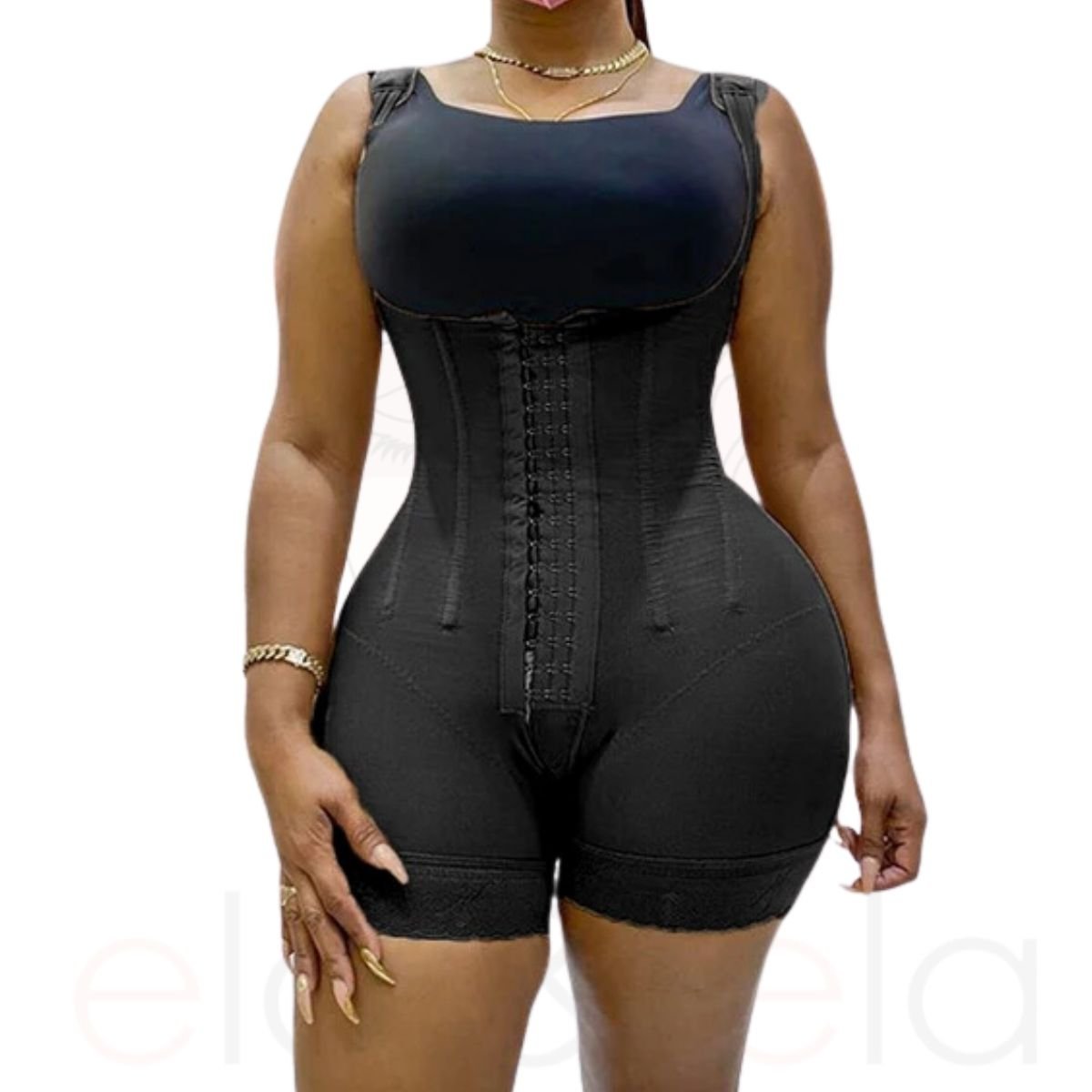 Cinta Modeladora Mega Compreessão com 9 Barbatanas Black Compress - Ela e Ela - Cintas Modeladoras