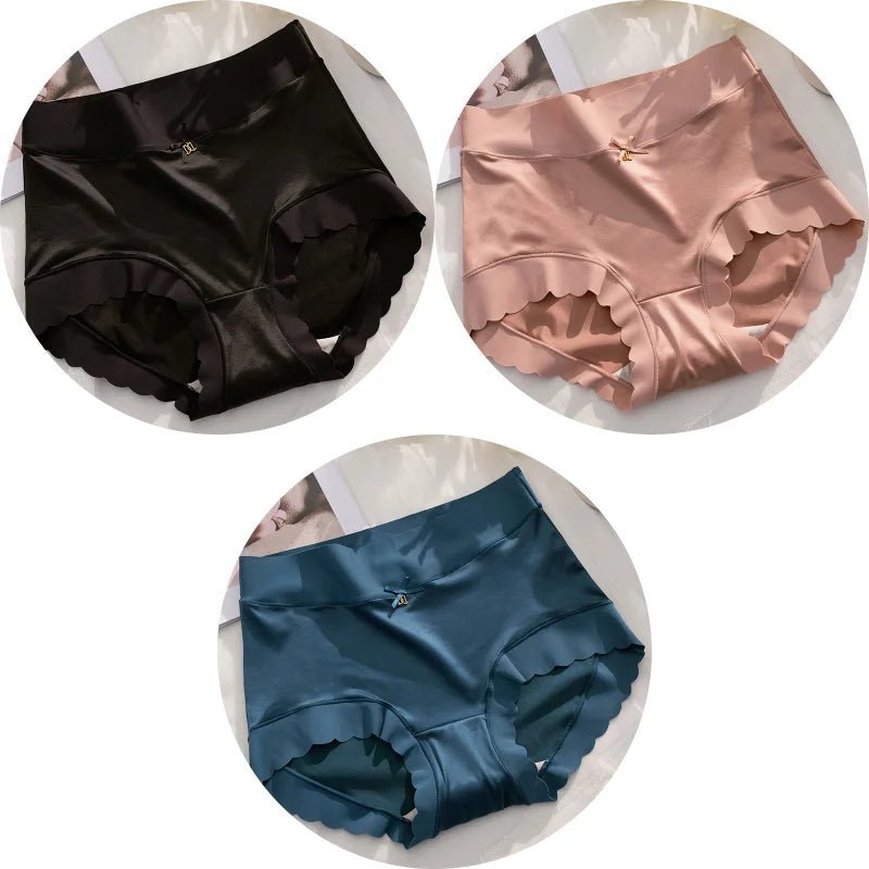 KIT 3 Calcinhas de Seda Premium Antibacteriana sem Costura - Ela e Ela - Cintas Modeladoras