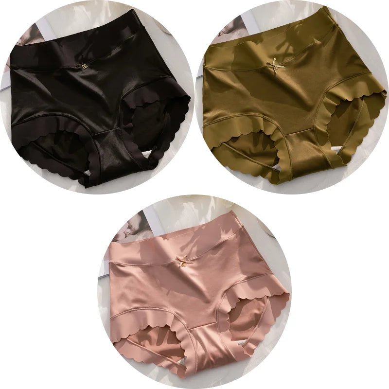 KIT 3 Calcinhas de Seda Premium Antibacteriana sem Costura - Ela e Ela - Cintas Modeladoras