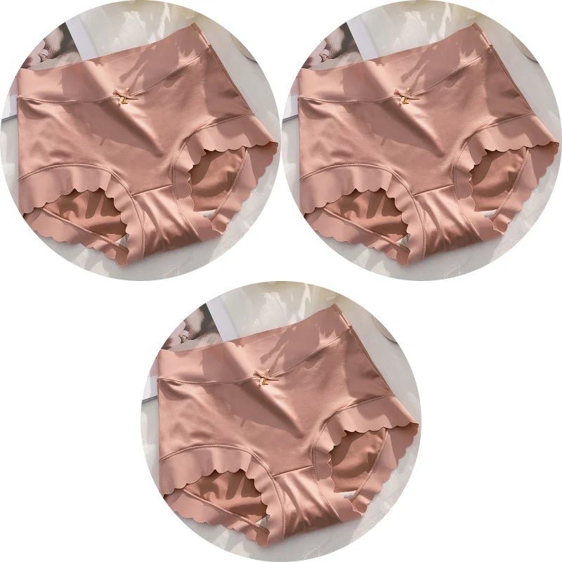 KIT 3 Calcinhas de Seda Premium Antibacteriana sem Costura - Ela e Ela - Cintas Modeladoras