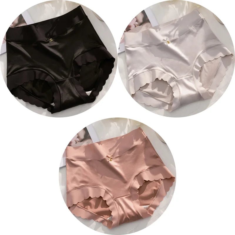 KIT 3 Calcinhas de Seda Premium Antibacteriana sem Costura - Ela e Ela - Cintas Modeladoras