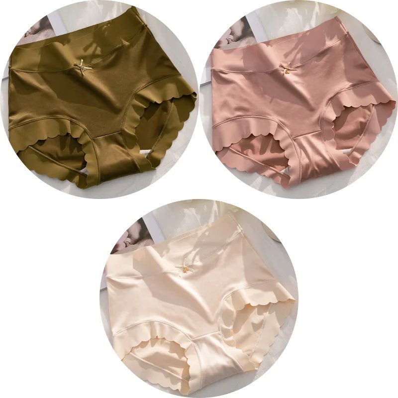 KIT 3 Calcinhas de Seda Premium Antibacteriana sem Costura - Ela e Ela - Cintas Modeladoras