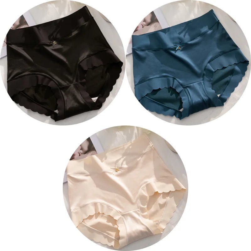 KIT 3 Calcinhas de Seda Premium Antibacteriana sem Costura - Ela e Ela - Cintas Modeladoras