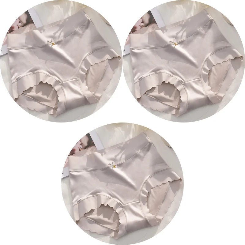 KIT 3 Calcinhas de Seda Premium Antibacteriana sem Costura - Ela e Ela - Cintas Modeladoras