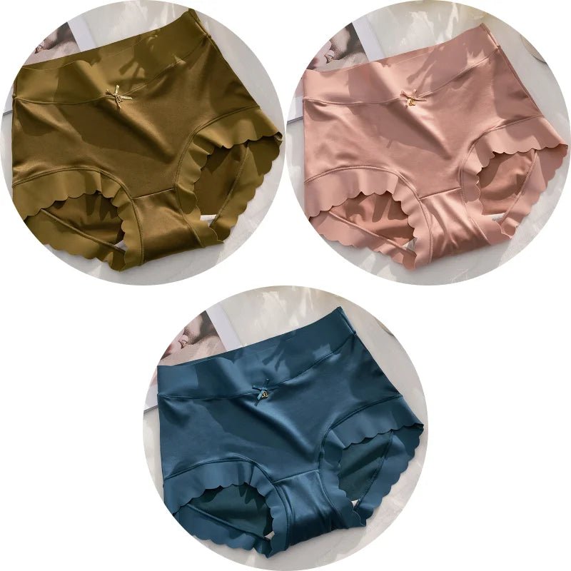 KIT 3 Calcinhas de Seda Premium Antibacteriana sem Costura - Ela e Ela - Cintas Modeladoras