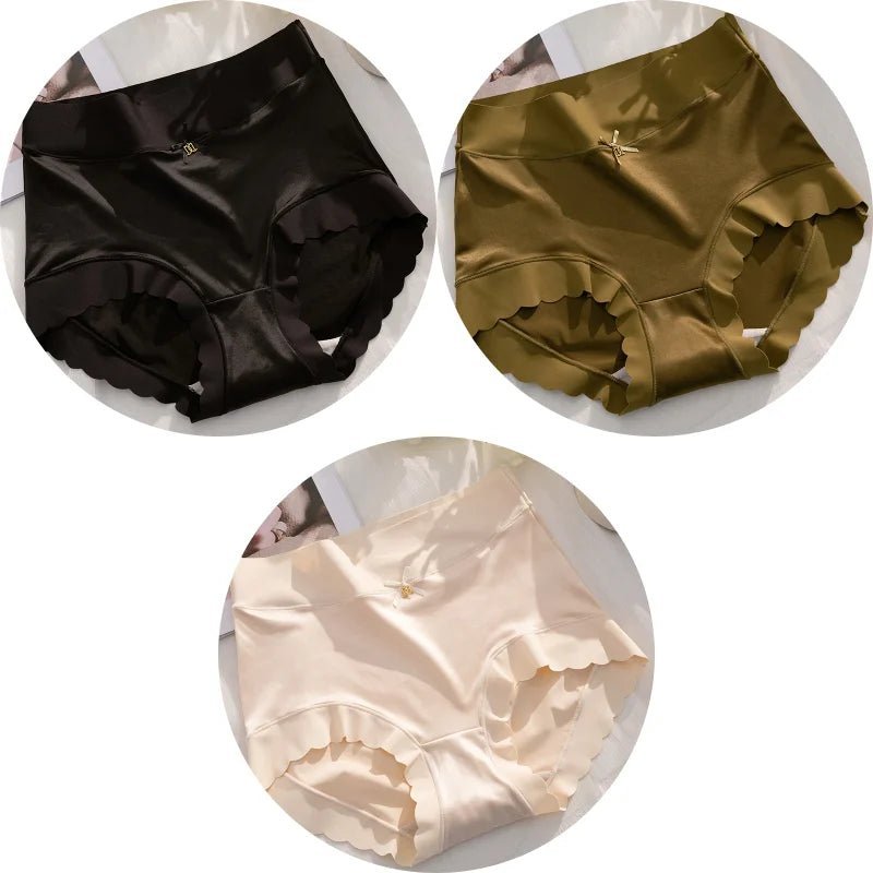 KIT 3 Calcinhas de Seda Premium Antibacteriana sem Costura - Ela e Ela - Cintas Modeladoras