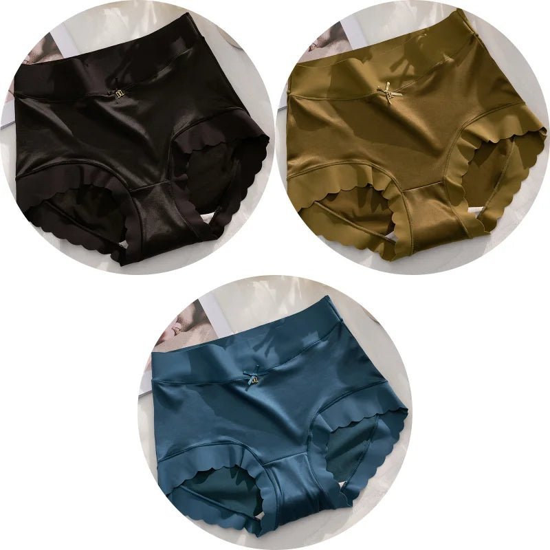 KIT 3 Calcinhas de Seda Premium Antibacteriana sem Costura - Ela e Ela - Cintas Modeladoras