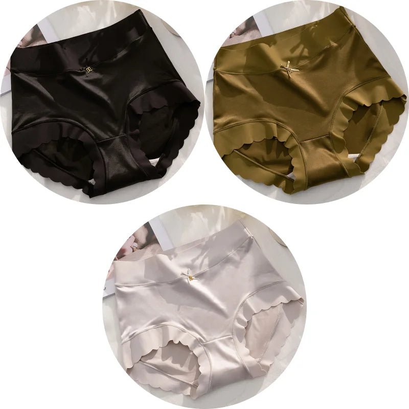 KIT 3 Calcinhas de Seda Premium Antibacteriana sem Costura - Ela e Ela - Cintas Modeladoras