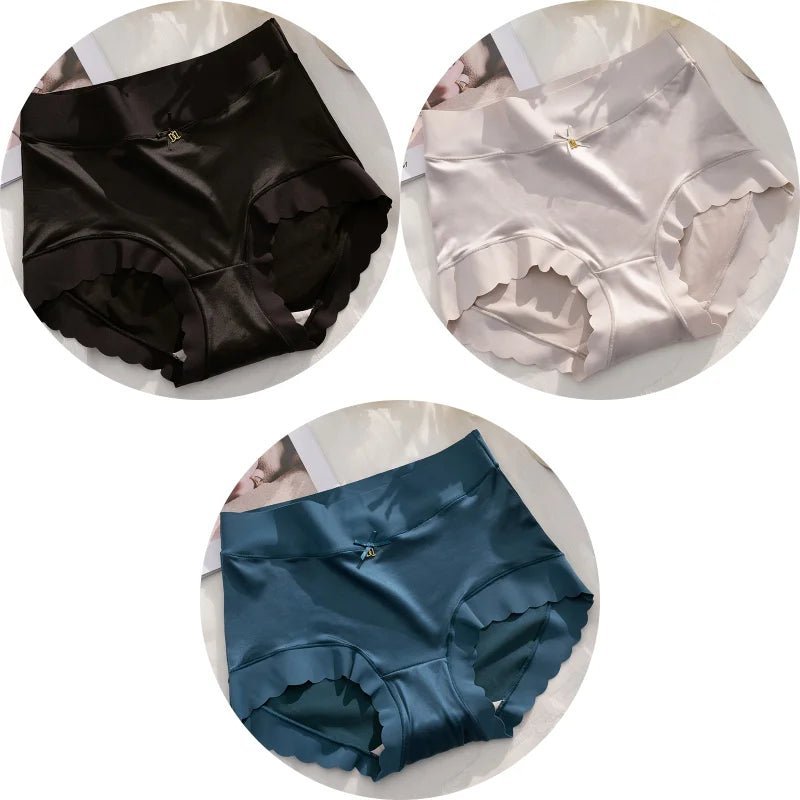 KIT 3 Calcinhas de Seda Premium Antibacteriana sem Costura - Ela e Ela - Cintas Modeladoras