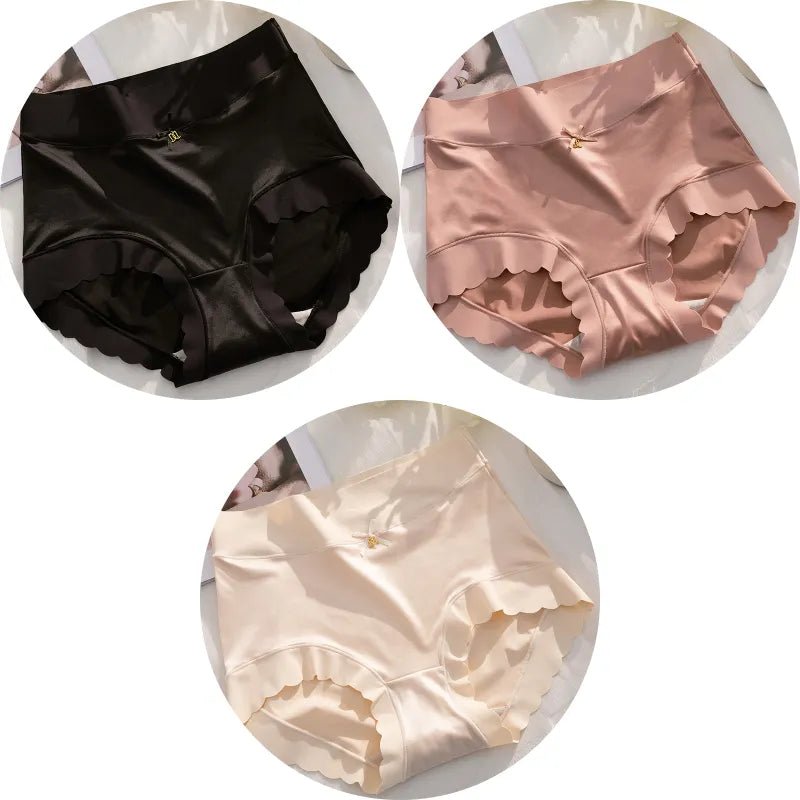 KIT 3 Calcinhas de Seda Premium Antibacteriana sem Costura - Ela e Ela - Cintas Modeladoras