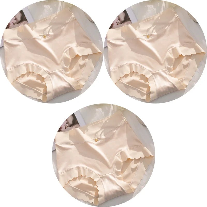 KIT 3 Calcinhas de Seda Premium Antibacteriana sem Costura - Ela e Ela - Cintas Modeladoras