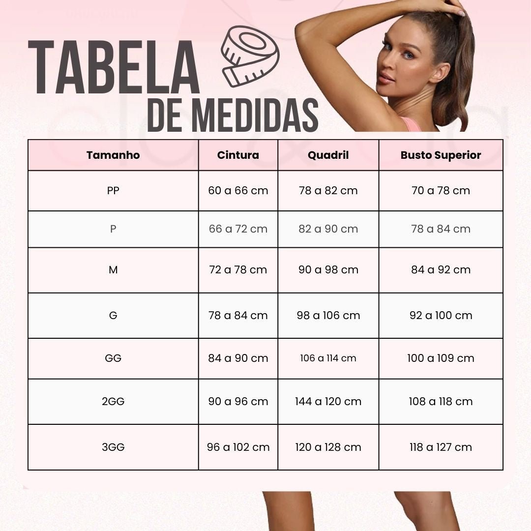 Kit Alpha Modelador com Top e Shorts de Alta Compressão - Ela e Ela - Cintas Modeladoras