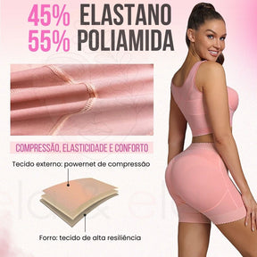 Kit Alpha Modelador com Top e Shorts de Alta Compressão - Ela e Ela - Cintas Modeladoras