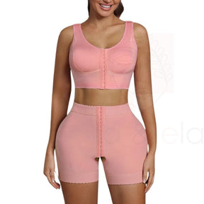 Kit Alpha Modelador com Top e Shorts de Alta Compressão - Ela e Ela - Cintas Modeladoras