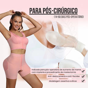 Kit Alpha Modelador com Top e Shorts de Alta Compressão - Ela e Ela - Cintas Modeladoras