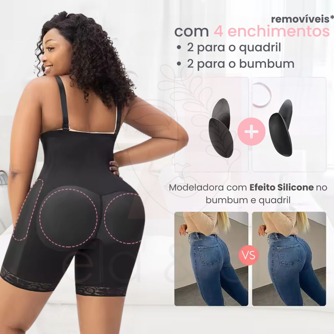 Modeladora com Enchimento de Bumbum Butt Premium - Ela e Ela - Cintas Modeladoras